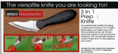 KNIFE Twelve (12) Amco Houseworks 3 In 1 Food Prep Knives! Brand New!