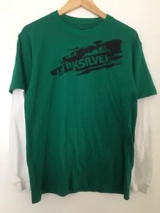 -=NEW=- QUIKSILVER Boys Long Sleeve Shirt XL Green White - Picture 1 of 12