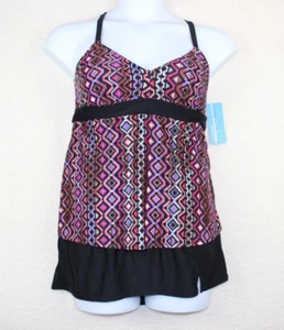 NWT Cocoa Beach Maternity 2 Piece Bathing Suit Pink Geometric Print Size Small - Picture 1 of 13