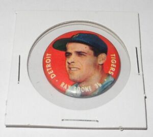 1956 Topps Baseball Pin Coin Button Pinback Ray Boone Detroit Tigers v2