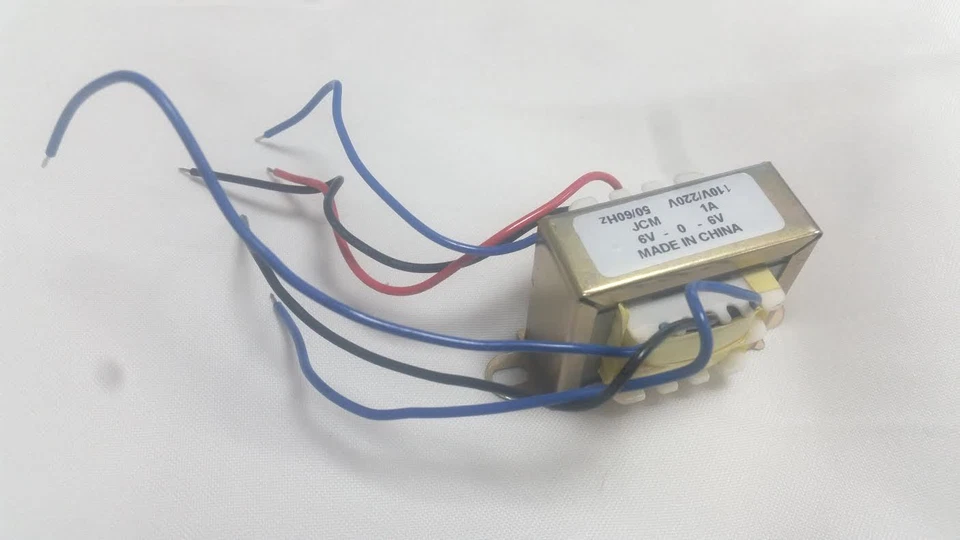 JCM 12V Transformer 6V-0-6V CT 1A 110Vac 220Vac to 12Vac