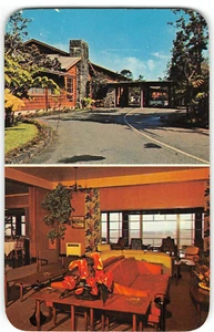 VOLCANO HOUSE Hawaii Volcanoes Nat'l Park Kilauea Halemaumau 1967 Postcard - Picture 1 of 2