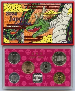 2024 Japan 6 Coin & Silver Medal Mint Set Japanese Dragon Uncirculated - JP827 - Picture 1 of 5