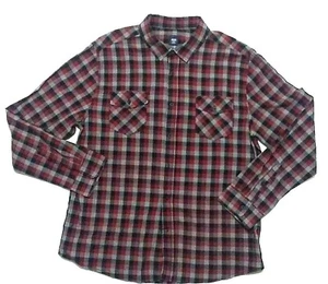Route 66 Camicia Uomo LS Rosso/Grigio/Nero Plaid Bottoni Oxford Nuova con etichette XXL - Foto 1 di 4