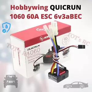 Hobbywing QUICRUN WP 1060 60A 2~3S Brushed ESC 1/10 1/12 RC Car Sport BEC 6v/3a - Picture 1 of 16