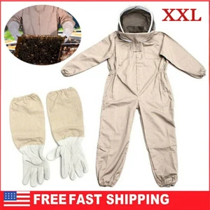 XXL Full Body Beekeeping Suit Ventilated Veil Hood Beekeeper Outfit with Gloves - Picture 1 of 13