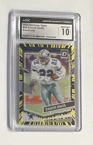 2023 Donruss Optic Emmitt Smith Electricity Prizm /69 CGC Gem Mint 10 - Picture 1 of 2