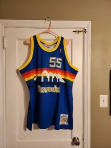 100% Authentic Dikembe Mutombo 91-92 Mitchell & Ness Nuggets Jersey Sz 52 XXL - Picture 1 of 4