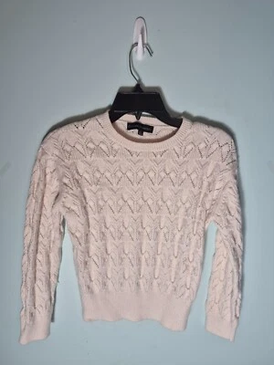 Pointelle Knit Sweater Womens X Small Cottagecore Coquette Feminine Romantic - Image 1 of 4