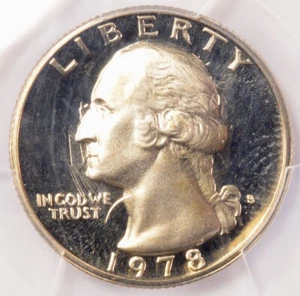 1978-S 25c Proof Washington Quarter Clashed Dies Obv/Rev PCGS PR68 DCAM - Picture 1 of 6