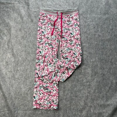 No Boundaries Juniors XS Lounge Pijama Pantalones de tiro bajo Rosa Algodón Love Graffiti Foto 1 de 4
