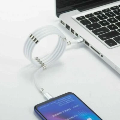 Self Winding Data Sync Charging Cable Lead For iPhone 11 X XR XS MAX 8 7 6 Plus  - Image 1 of 4