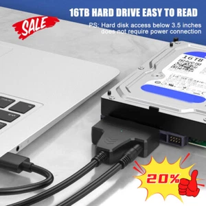 USB3.0/Type C To SATA 22 Pin 2.5Inch Hard Disk Drive SSD Adapter Connec FAST - Picture 1 of 19