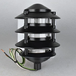 Adjusta-Post Outdoor 4-Tier Black Metal Pagoda Path Light Fluorescent 100W NOS - Picture 1 of 12