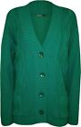 Plus Size Womens Button Long Sleeve Pocket Top Ladies Knitted Cardigan