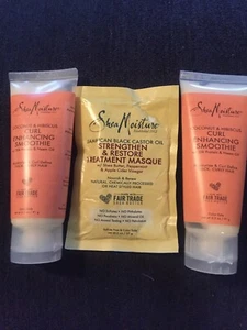 2 Pk Shea Moisture Curl Enhancing Smoothie, 1 Treatment Mask - Picture 1 of 7