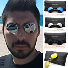 Retro runde Sonnenbrille zum Aufhängen der Nase Matrix Film randlose Sonnenbrille Herren UV400