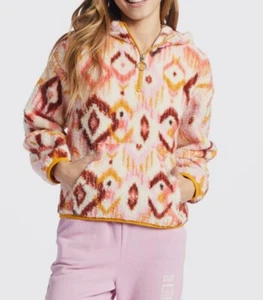 Billabong Kids' Girls' Youth Just In Time Half Zip Pullover Hoodie Sz Large/12 - Picture 1 of 7