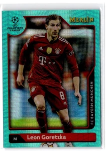 2021-22 Merlin Chrome UEFA Champions Leon Goretzka #4 Aqua Prism Refractor - Picture 1 of 2