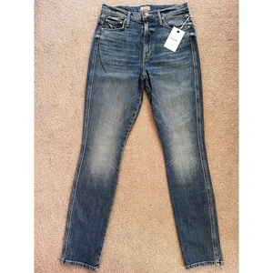 Mother Skinny Jeans The Double Swooner Hover in Love Bombs Sz 25 New Blue Pants - Picture 1 of 7