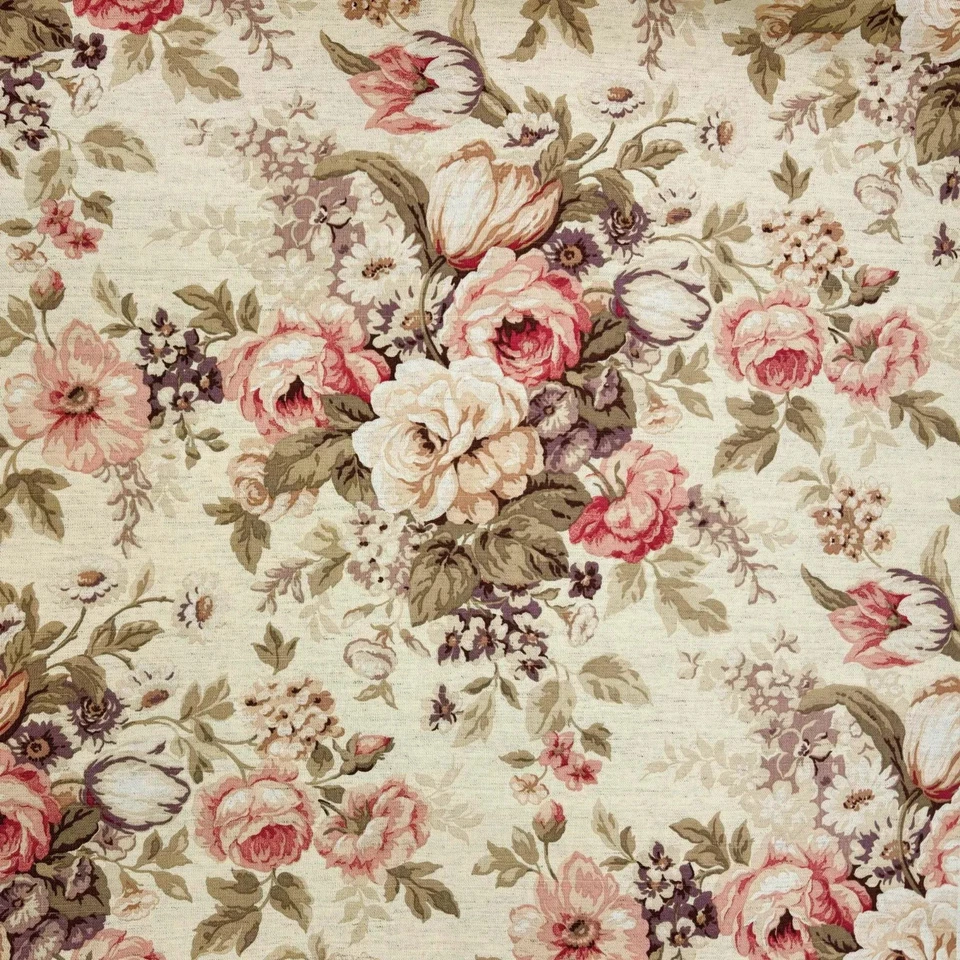 Vintage Mill Creek Raymond Waites TOSCANA Floral PEARL Drapery Sewing Fabric - Image 1 of 4