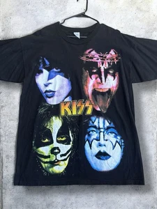 Vintage 90s Kiss Band Tee Big Faces Rock Revolucion Mexican Boot Shirt Gr. XL - Bild 1 von 6
