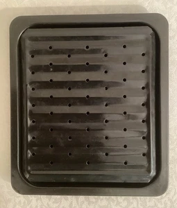 Kleine 2-teilige schwarze Emaille Grillpfanne mit Gestell 9-3/4” x 11-3/4” - Bild 1 von 5