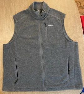 Solaris Mens 200's Fleece Vest 2XB Stretch Gray Full Zip 3 Pockets - Picture 1 of 6