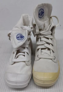 Palladium Women's White Baggy Foldover Lace-Up Boots Size 7.5 -Casual Streetwear - Picture 1 of 4