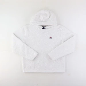 Fila Fleece Hoodie 90s Warm White Size Small Label Large Fits Small - Picture 1 of 3