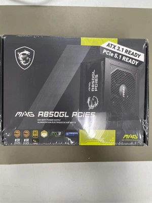 MSI - MAG A850GL PCIE 5.0, 80 GOLD Fully Modular Gaming PSU, 12VHPWR Cable, ATX - Image 1 of 2