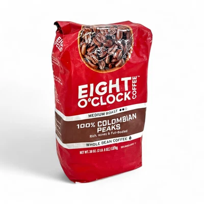 Eight O'Clock Medium Roast Whole Bean Arabica Coffee, Colombian Peaks - 40 oz