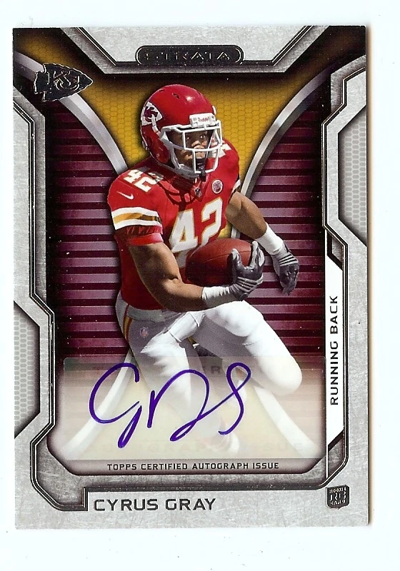 2012 TOPPS STRATA CYRUS GRAY ROOKIE AUTO AUTOGRAPH - Image 1 of 1