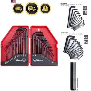 Juego de llaves Allen 30 piezas SAE métricas forma de L cromo vanadio herramientas - Imagen 1 de 6