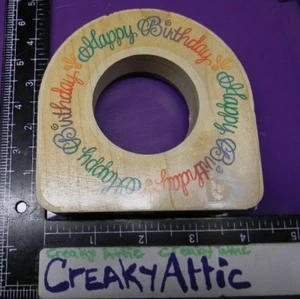 HAPPY BIRTHDAY KREIS RAHMEN RING 2 1/2 Zoll GUMMISTEMPEL STAMPENDOUS WN011 KNARZEN - Bild 1 von 6