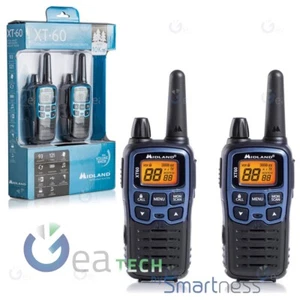 MIDLAND XT60 DOPPIO WALKIE TALKIE RADIO RICETRASMETTITORI C1179 | NERO E AZZURRO - Zdjęcie 1 z 3