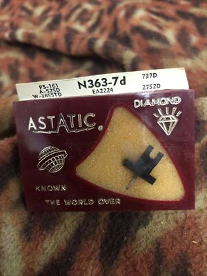 Astatic N363-7d Diamond Needle  .7 Mil 3 General Electric Sapphire Stereo LP 78 - Image 1 of 2