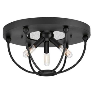 Progress Lighting Pacolet 14.75 in. 3-Light Textured Black Flushmount - Picture 1 of 3