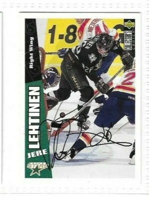 1996 Collector's Choice Dallas Stars Hockey #75 Jere Lehtinen Signed Autograph - Image 1 of 2