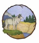 Walk in the Woods Wolf Embroidered Iron on/Sew patch [7" X 6.95"]