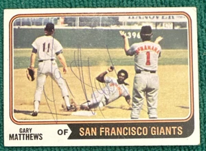 1974 Topps #386 ⚾️ Gary Matthews ⚾️ San Francisco Giants ⚾️ Autographed Card - Picture 1 of 7