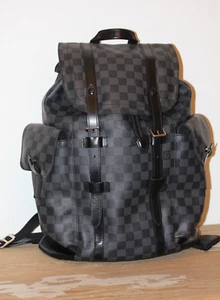 Louis Vuitton Christopher Damier Graphite Monogram Canvas Schwarz Leder Rucksack - Bild 1 von 19