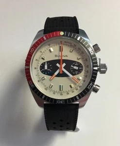 RELOJ BULOVA para hombre cronógrafo A tabla de surf negro buzos 98a252 - Imagen 1 de 4