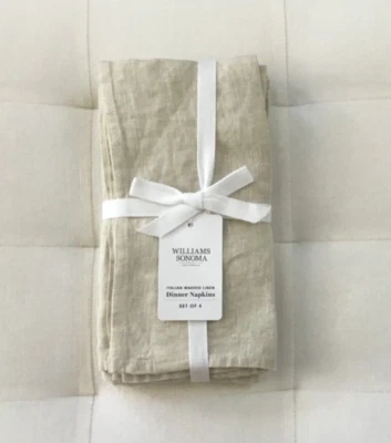 Williams-Sonoma ITALIAN WASHED LINEN Napkins ~Set of Four~ Flax NWT - Image 1 of 2