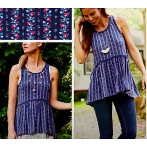 Matilda Jane Beyond The Horizon Tanktop Blumenmuster blau Racerback Damen Medium - Bild 1 von 7