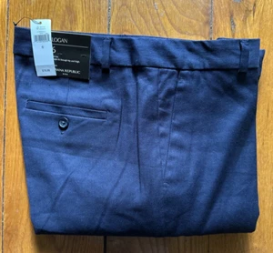 Banana Republic Logan Cotton Blend Pants Navy Blue Women Size 6 New With Tags - Picture 1 of 13