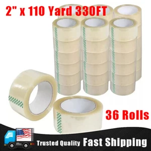 36 Rolls Shipping Packaging Box Packing Sealing Tape 2 mil 2" x 110 Yard 330FT - Picture 1 of 14