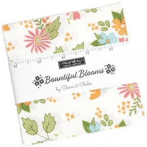 Bountiful Blooms Moda Charm Pack 42 100% Cotton 5" Precut Fabric Quilt Squares - Picture 1 of 2