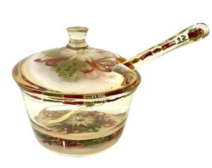 Plexiglas Trockenblumen Gewürzglas Deckel & Löffel Hergestellt in Simbabwe Mid Century Mod - Bild 1 von 9