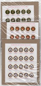 Scott #6010 6011 6012 US Military 250th Sheets of 20 Forever Stamps - Sealed - Picture 1 of 5